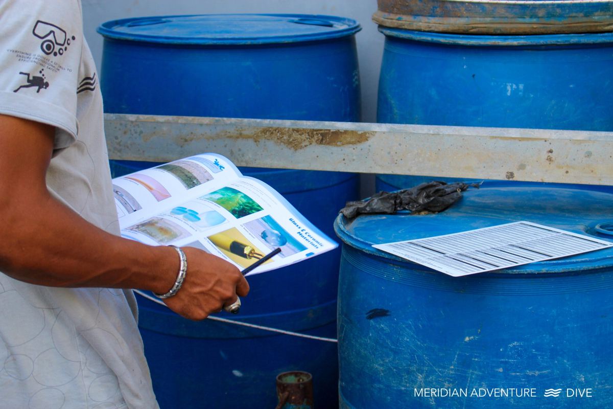 Dive Against Debris data collection during a Raja Ampat clean-up event