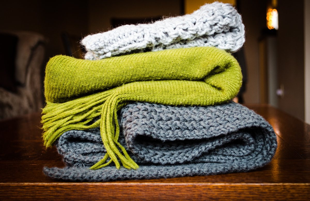 Folded clothing made from natural and synthetic fibers
